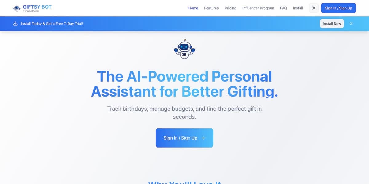 GiftsyBot — live site